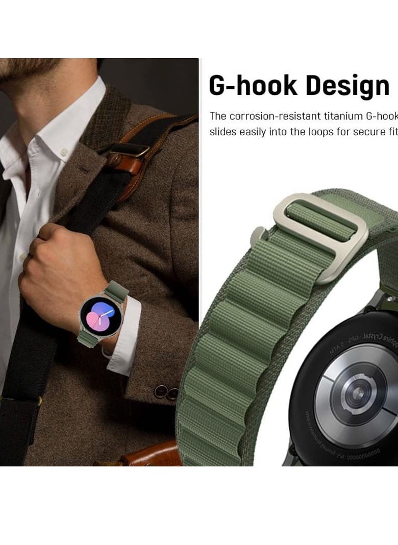 Generic Alpine Loop 22mm Compatible With Samsung Gear S3 Classic - Frontier, Durable Sport Nylon Strap With Titanium G Hook  Olive Green  - Image 2