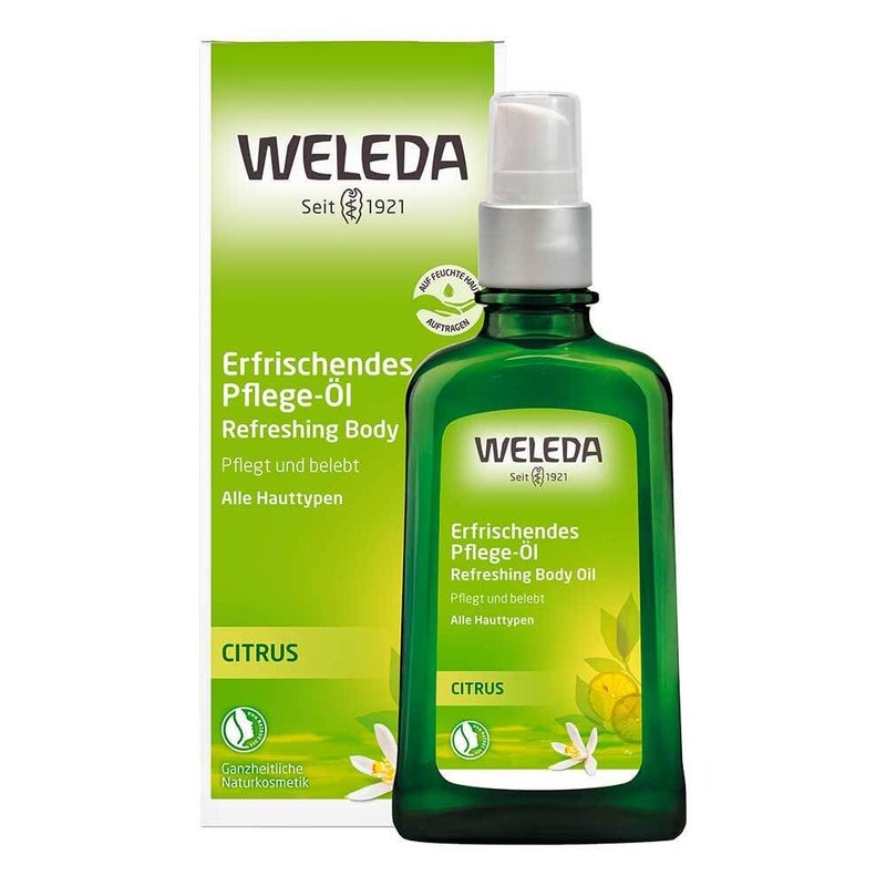 Weleda Refreshing Citrus Body Oil, 3.4 Fluid Ounce, Plant Rich Body Oil with Lemon Peel and Sweet Almond Oils - Image 1