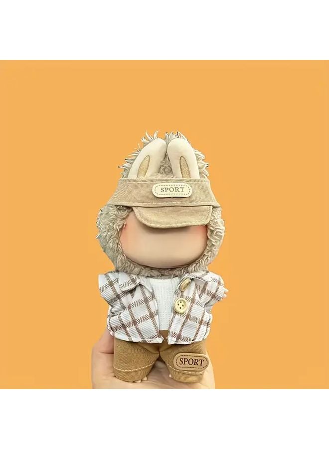 Striped Glasses Plaid Suit Clothes Set For 7 Inch Dolls - Image 4
