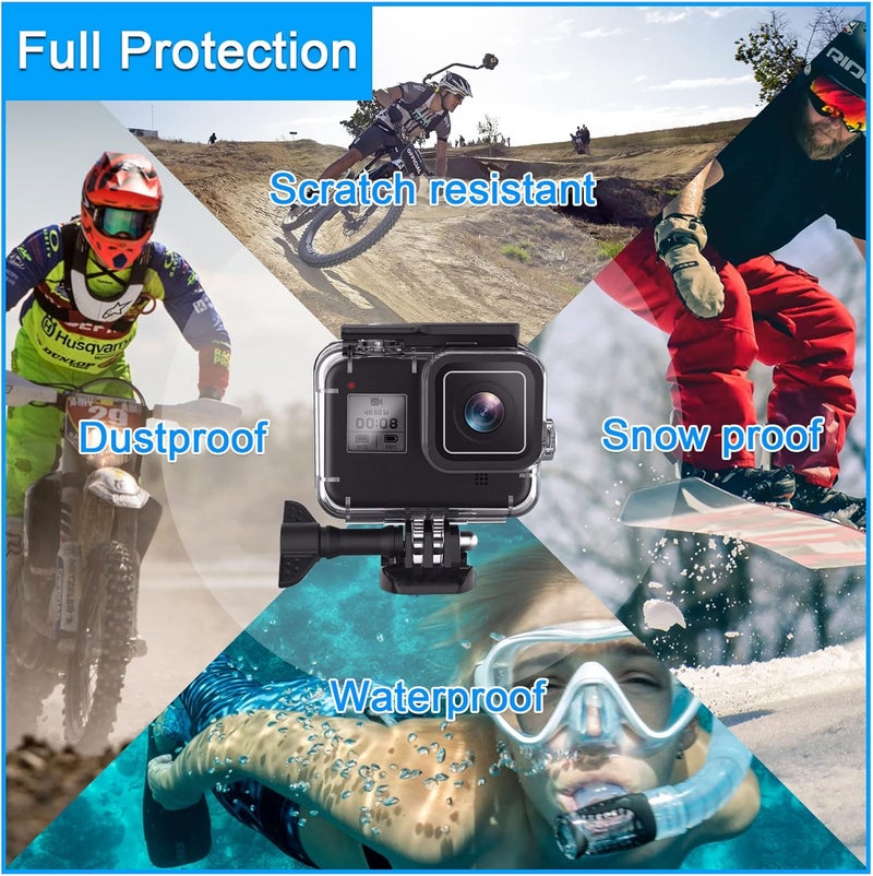 Actpe for Gopro Hero 8 Black Accessories Waterproof Protection Housing Case Diving 60M Protective for Gopro Hero 8 Sports Camera, IP68 - Image 2