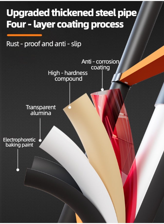 الحلم سلم تلسكوبي بإطار A، سلم تمديد مدمج من الفولاذ الكربوني بطول 3.5 متر، سلم تلسكوبي محمول للسيارات الترفيهية للرحلات الخارجية، سيارة ترفيهية مع منصة أدوات وقضيب تثبيت - Image 4