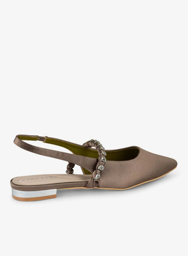 Vincci Women Pointed Toe Ankle Strap Low Heel Sandals