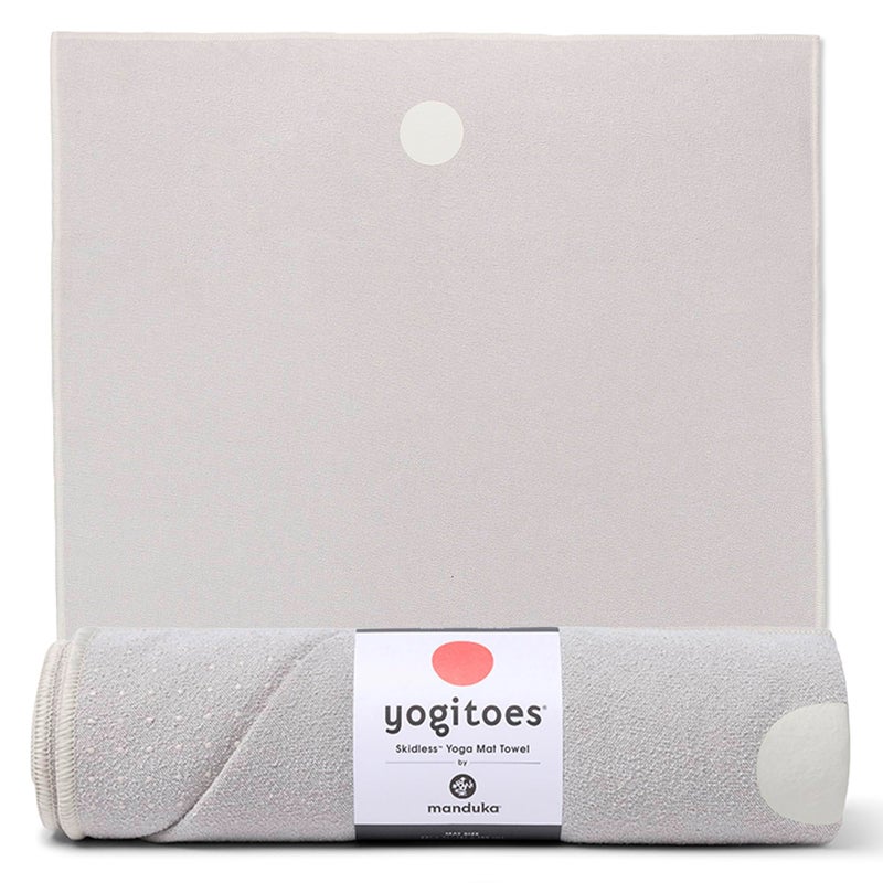 Manduka Yogitoes Hot Yoga Mat Towel 71 Moisture Activated Grip Patented Silicone Nubs Highly Absorbent Durable Easy Care Made from Recycled Materials 71 x 24 Inches Linen - Image 2