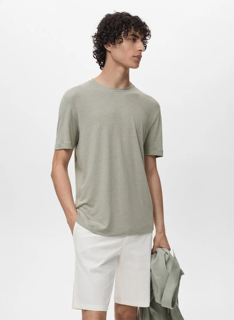 Linen slim-fit t-shirt