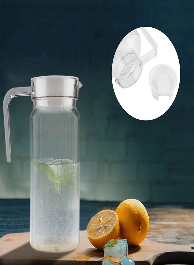 HAOHIZE 800ML Pitcher with Lid and Filter, Mason Jar Pitcher with Spout for Drinks, Breast Milk, Acrylic Carafe for Cold Water - Image 3