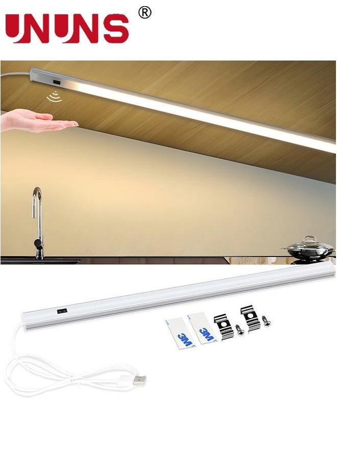 UNUNS LED Under Cabinet Lighting,Under Desk Light Bar,Table Lamp Hand Wave Activated,40cm Warm White Lights Strip,Dimmable Counter For Workbench Kitchen Closet Cupboard Shelf - Image 1