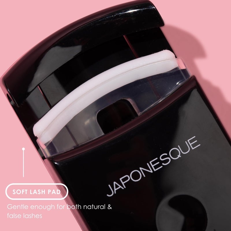 JAPONESQUE Travel Eyelash Curler, Black - Plastic Eyelash Curlers for Travel Makeup, Go Curl Lash Curler with Bonus Replacement Lash Pad - 1 Pack - Image 5