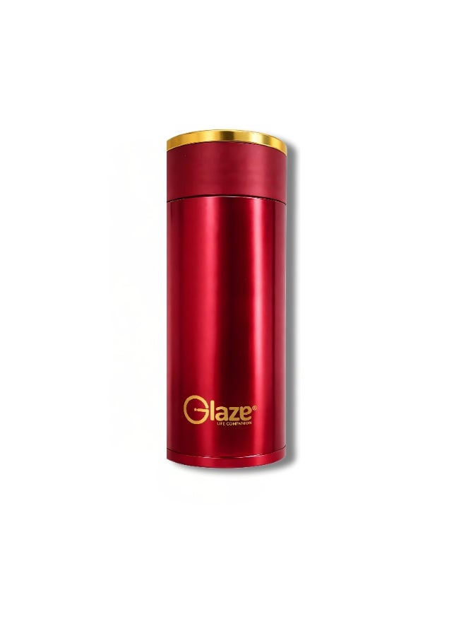 Glaze Water Bottle 304 Stainless Steel Vacuum Insulated Hot & Cold Leak-Proof 260ml Red - Image 1