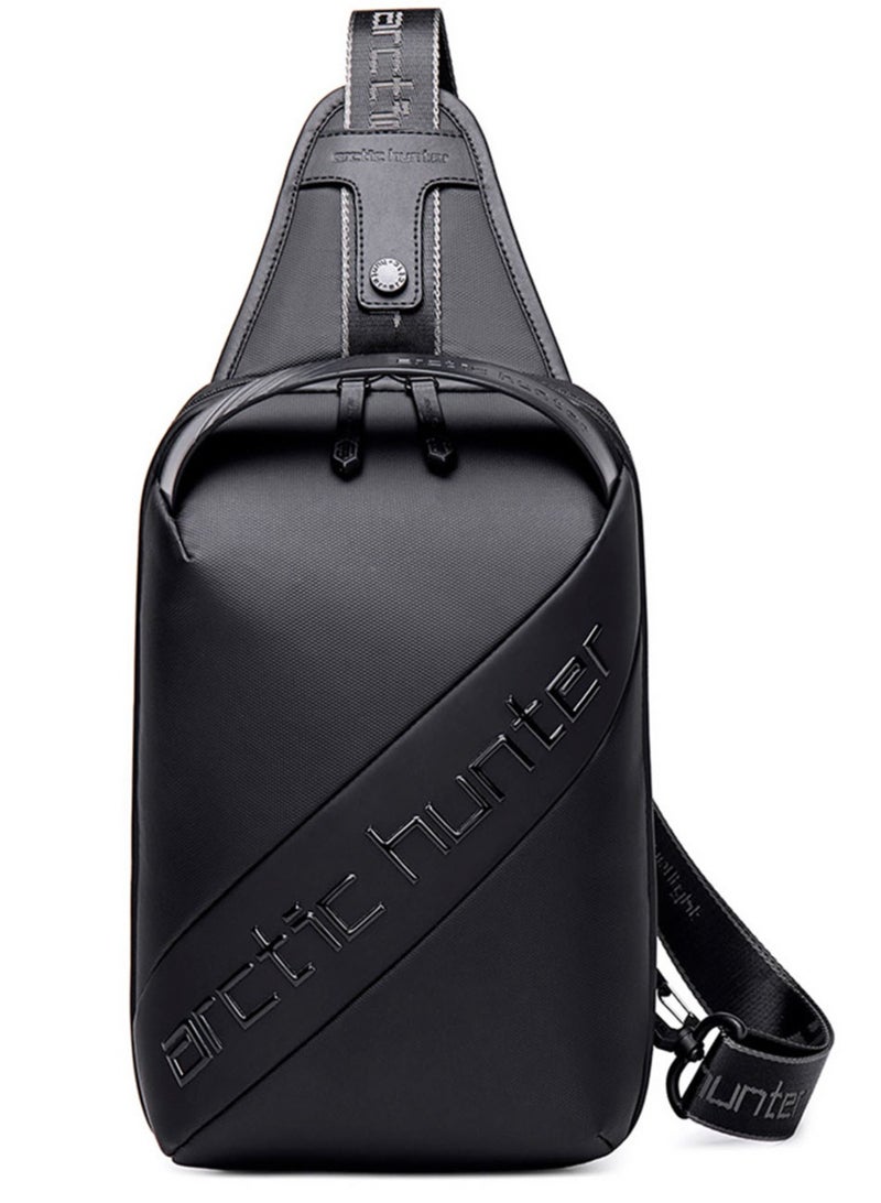 ARCTIC HUNTER Lightweight Chest Sling Bag, Business Travel Crossbody Money Wallet Phone Bag fits Tablet for Men, Black - Image 1