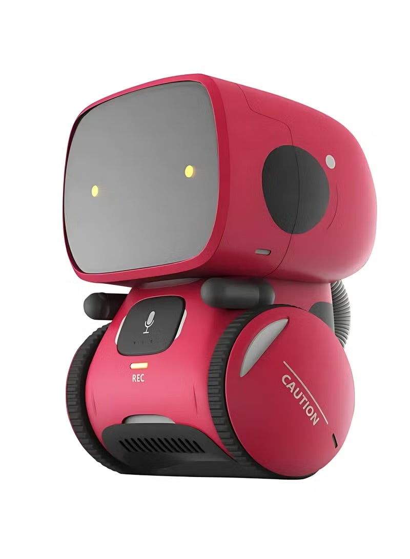 أر إيه سي لعبة روبوت ذكي صغير للأطفال - روبوت ناطق يُتحكم به صوتيًا مع أضواء وأصوات، لعبة تعليمية تفاعلية للأولاد والبنات من سن 3 سنوات فما فوق (أحمر) - Image 1