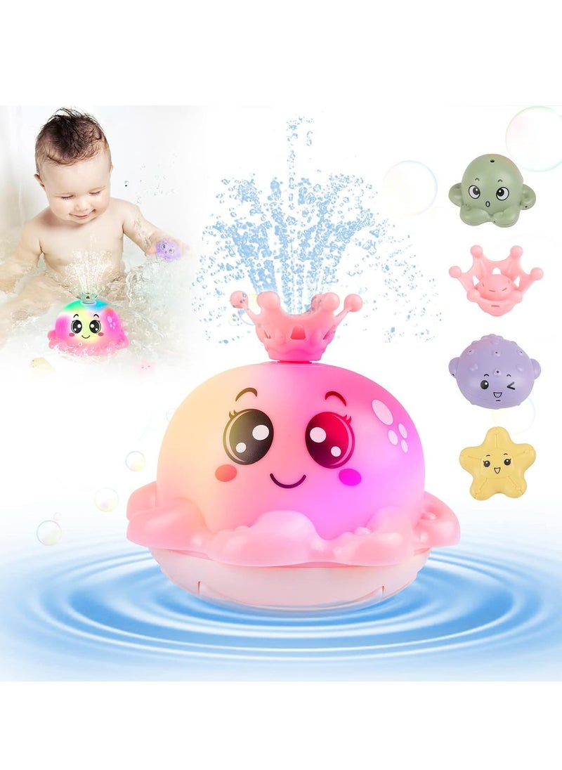 GUDOO - Baby bath toy children's water toy water toy octopus with light bath toy pool water spray toy with numerous decorative accessories for Toddlers Infant Kids Boys Girls Automatic Spray Water Baby Toy - Image 1