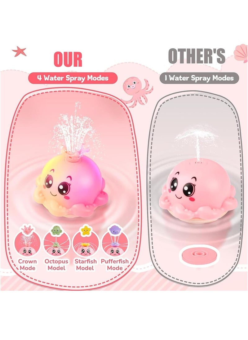 GUDOO - Baby bath toy children's water toy water toy octopus with light bath toy pool water spray toy with numerous decorative accessories for Toddlers Infant Kids Boys Girls Automatic Spray Water Baby Toy - Image 1