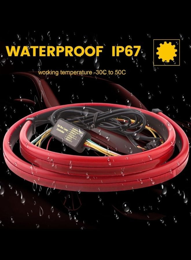 MUNTAQI 40 Inch LED Tailgate Light Bar Red Running Brake Light Reverse Light, Single Row LED Tail Light Bar with Red Brake Lights Indicator - Image 5