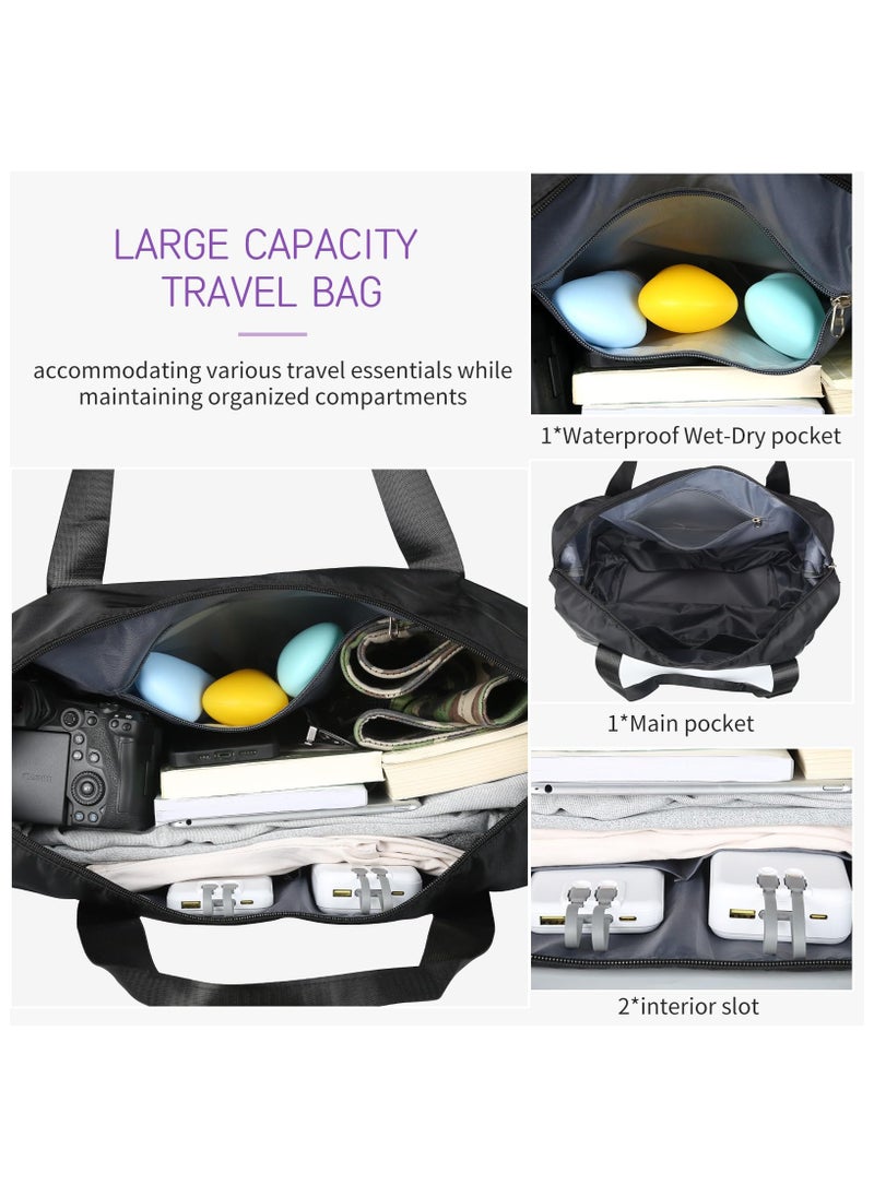 XiuWoo Rolling Duffle Bag with Wheels Expandable Foldable Duffle Bag with Wheels and Handle for Travel Rolling Luggage bag Carry on Duffel Bag, Wheeled Travel Duffle Bag Large Weekend Bag Black  - Image 3