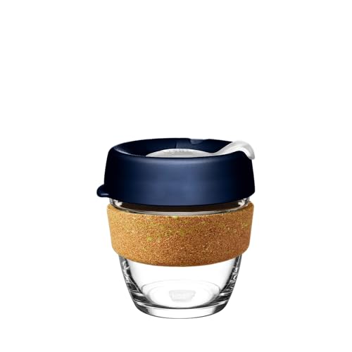 KeepCup Ace Range - Reusable Coffee Cup Tempered Glass and Recovered Tennis Ball Cork Band, Small 8oz/227ml - Rally - Image 1