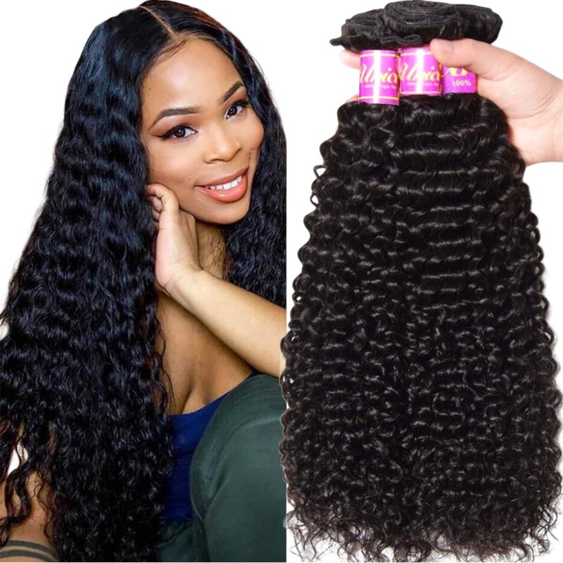 Unice Hair Malaysian Curly hair 3 Bundles 100 Unprocessed Human Remy Hair Weft Extensions Natural Color 8 10 12inch