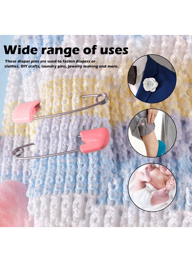 Lxnoap 10 pcs Cloth Diaper Pins Stainless Steel Traditional Safety Pin (Pink) - Image 4