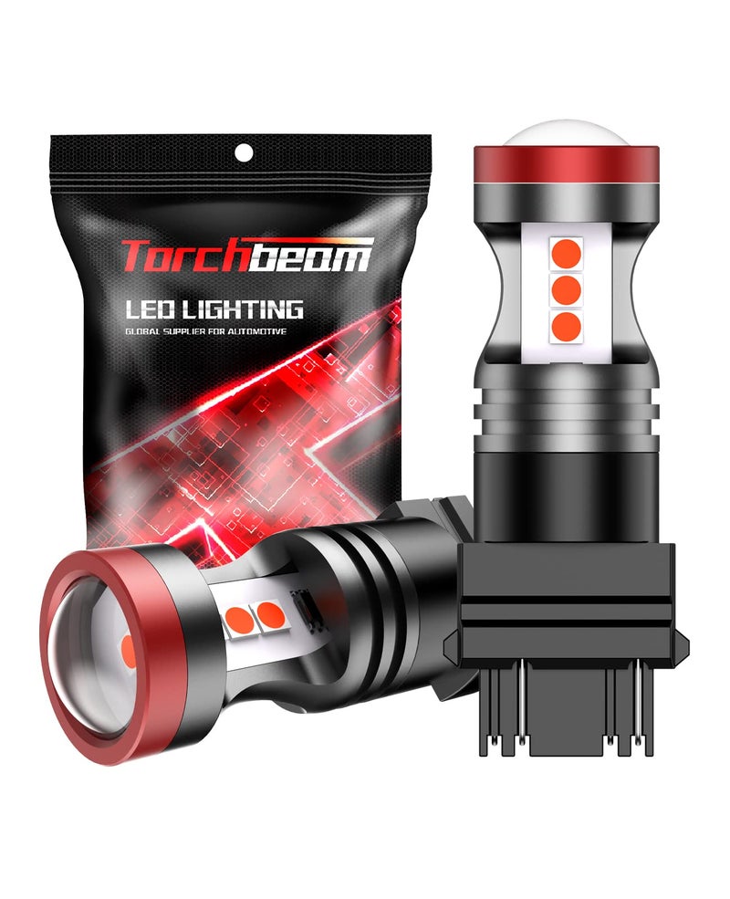 Torchbeam 3157 3156 LED Bulbs Red for Strobe Brake Lights Tail Lights Super Brilliant 3056 3057 3047 4057 4157 LED Bulbs for Stop Lights Parking Lights Red LED Car Bulbs CanbusFree