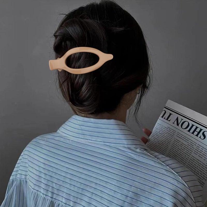 ATODEN Flat Alligator Hair Clips 3Pcs - 4.52" Duck Billed Medium Hair Claw Clips and Barrettes, Hair Accessories Clamps Jaw Clips Gifts - Image 2