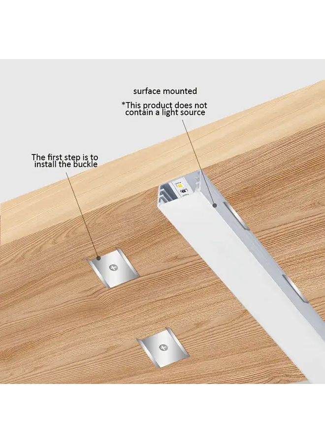 قناة ألومنيوم ذهبية مع غطاء أبيض لإضاءة LED، بطول 0.5 متر، مجموعة مع مشابك - Image 4