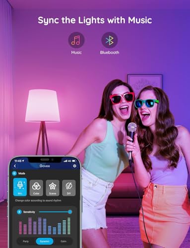 Govee Smart Light Bulbs, Color Changing Light Bulb, Work with Alexa and Google Assistant, 16 Million Colors RGBWW, WiFi & Bluetooth LED Light Bulbs, Music Sync, A19, 800 Lumens, 4 Pack - Image 3