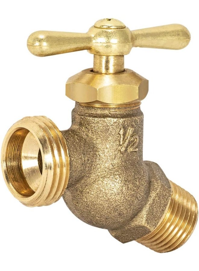 Eastman Eastman Male No-Kink Hose Bibb, 1/2 Inch MIP Connection, Brass Plumbing Fitting, 20205  - Image 1