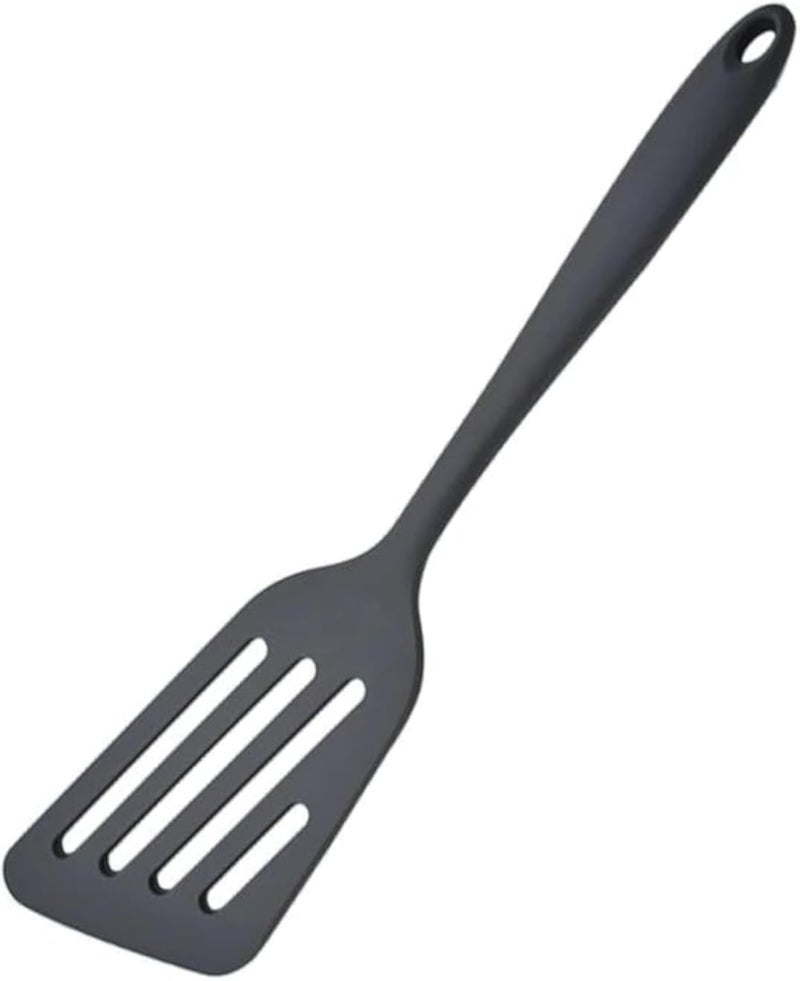 ملاعق سيليكون غير لاصقة، ملعقة تقليب مثقبة آمنة غذائياً، ملعقة للأسماك، أدوات مطبخ مقاومة للحرارة العالية للشوربة - ملعقة طبخ للشوربة والصلصة والطبخ وتتبيلة السلطة، رمادي (05)