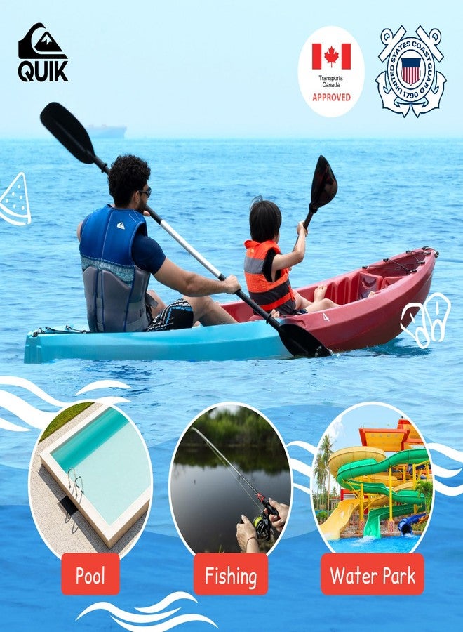 كويك سيلفر سترة نجاة للشباب من كويكسيلفر، معتمدة من خفر السواحل الأمريكي، خفيفة الوزن، مصنوعة من رغوة البولي إيثيلين الموسع، مزودة بأبازيم سريعة الفتح وفتحات تصريف، مناسبة للسباحة وركوب القوارب والتجديف. - Image 4