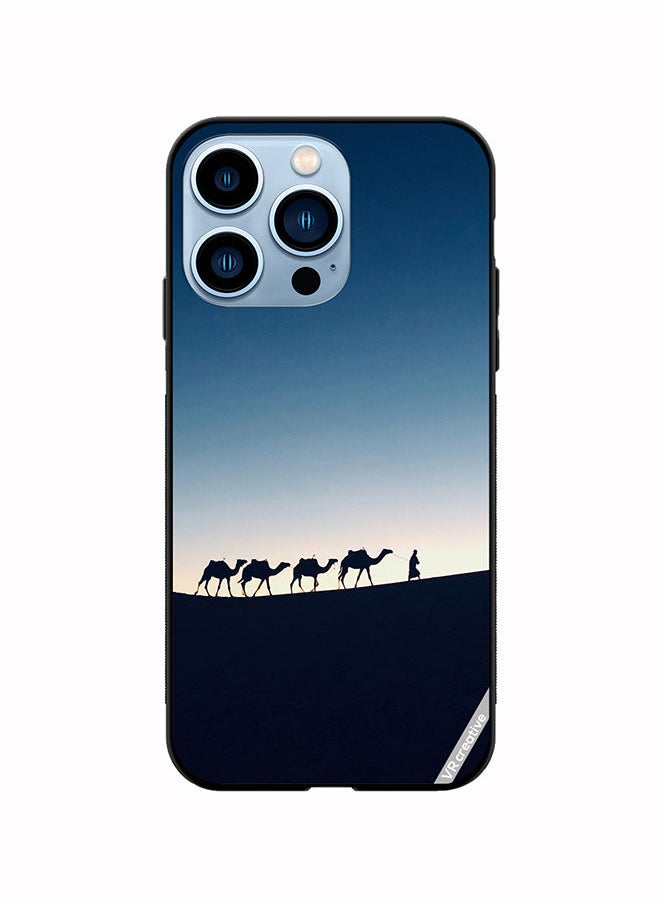 Protective Case Cover For Apple iPhone 13 Pro Camel Walking Design Multicolour