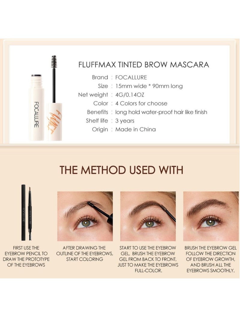 FOCALLURE Fluffmax Tinted Brow Mascara- Natural Grey - Image 2