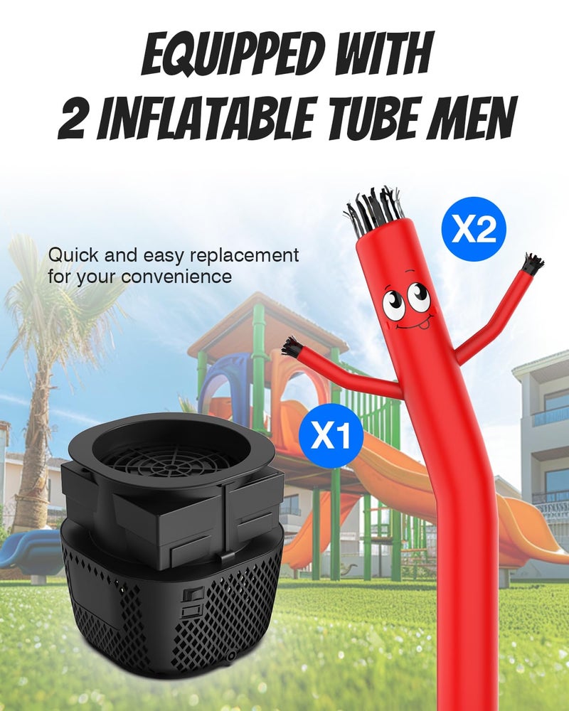 Puligoth Inflatable Tube Man with Blower: 6 FT Tall Dancing Inflatable Tube Guy for Outdoor Decoration with Mini Blower Fan, for Mall Opening, Business Advertising, and Events (RED) - Image 5