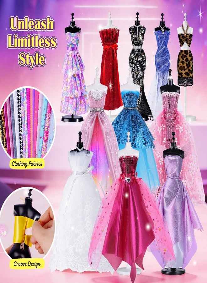 ONE TO FOUR 6 Mannequins Fashion Designer Kit for Girls - 1000+ Pcs No-Sew Arts and Crafts for Kids Ages 8-12, Kids Fashion Studio Sewing Kit, Luxury Gift Box for Birthday, Easter - Image 3