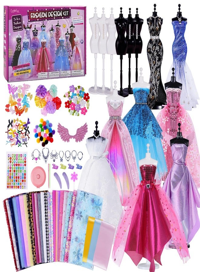 ONE TO FOUR 6 Mannequins Fashion Designer Kit for Girls - 1000+ Pcs No-Sew Arts and Crafts for Kids Ages 8-12, Kids Fashion Studio Sewing Kit, Luxury Gift Box for Birthday, Easter - Image 1