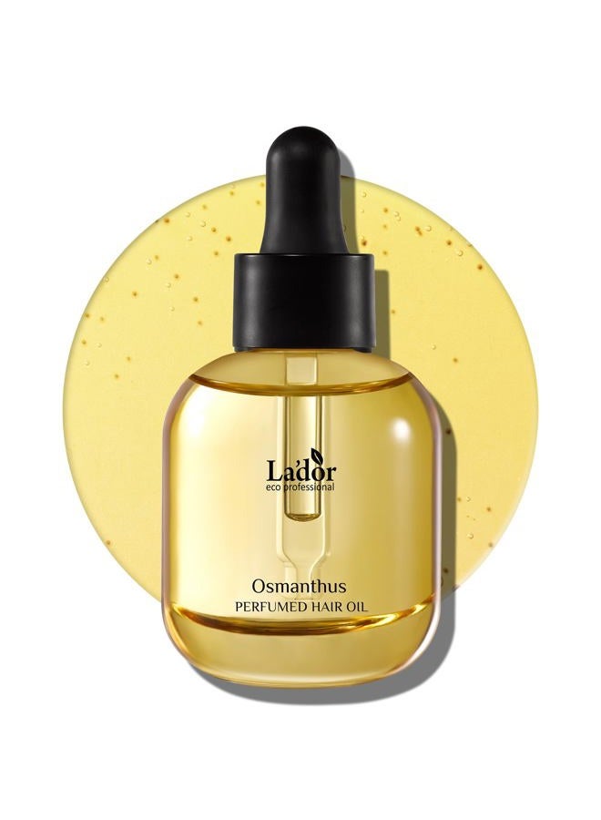 Lador زيت عطر الشعر لادور للشعر الجاف والتالف - زيت سيروم مغذي مضاد للتجاعيد بلسم يترك على الشعر لتثبيت التجاعيد والتموجات خالي من الكبريتات والبارابين 1 أونصة سائلة 03 أوسمانثوس للعناية بالشعر الكوري - Image 1