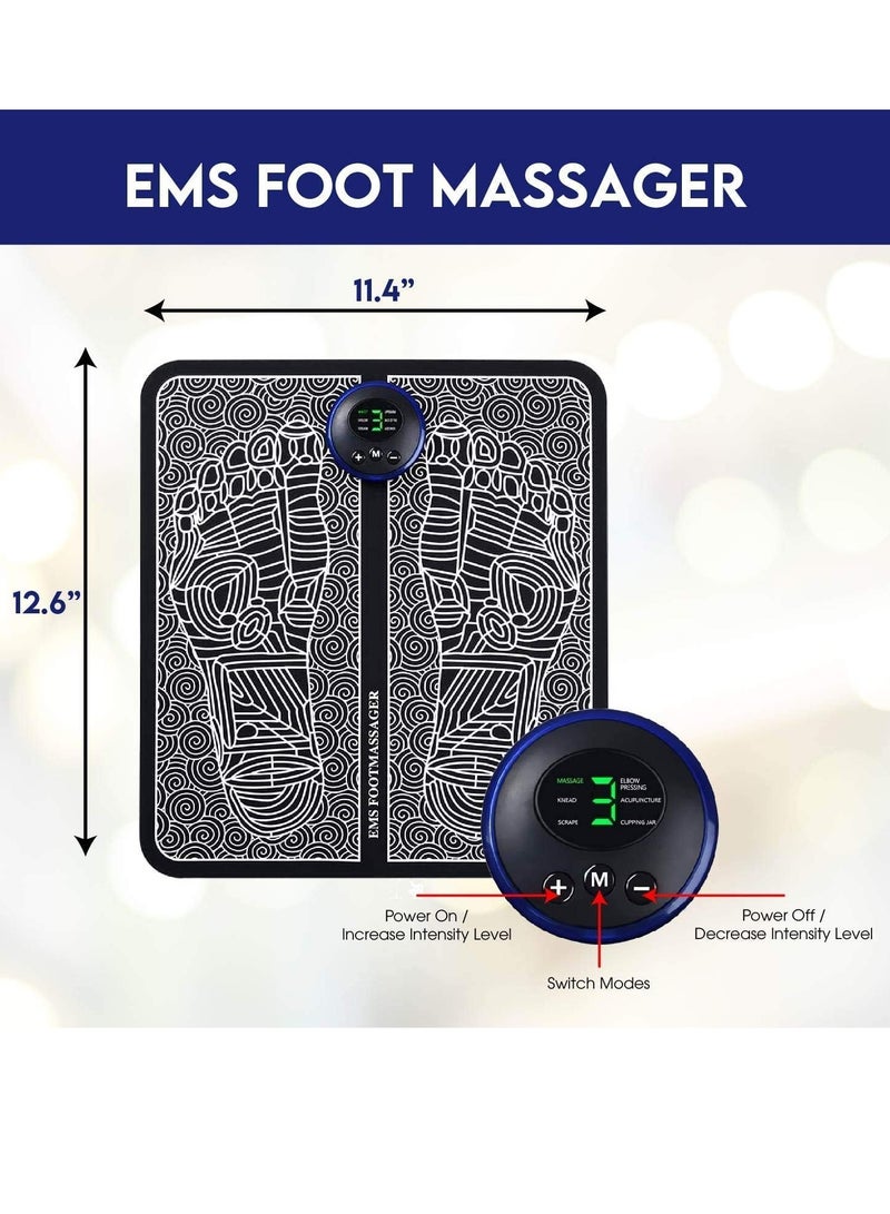 EMS Foot Massager - Electric Massagers Circulation Booster Feet Pain and Spa Massager (TM02, BLACK) - Image 2