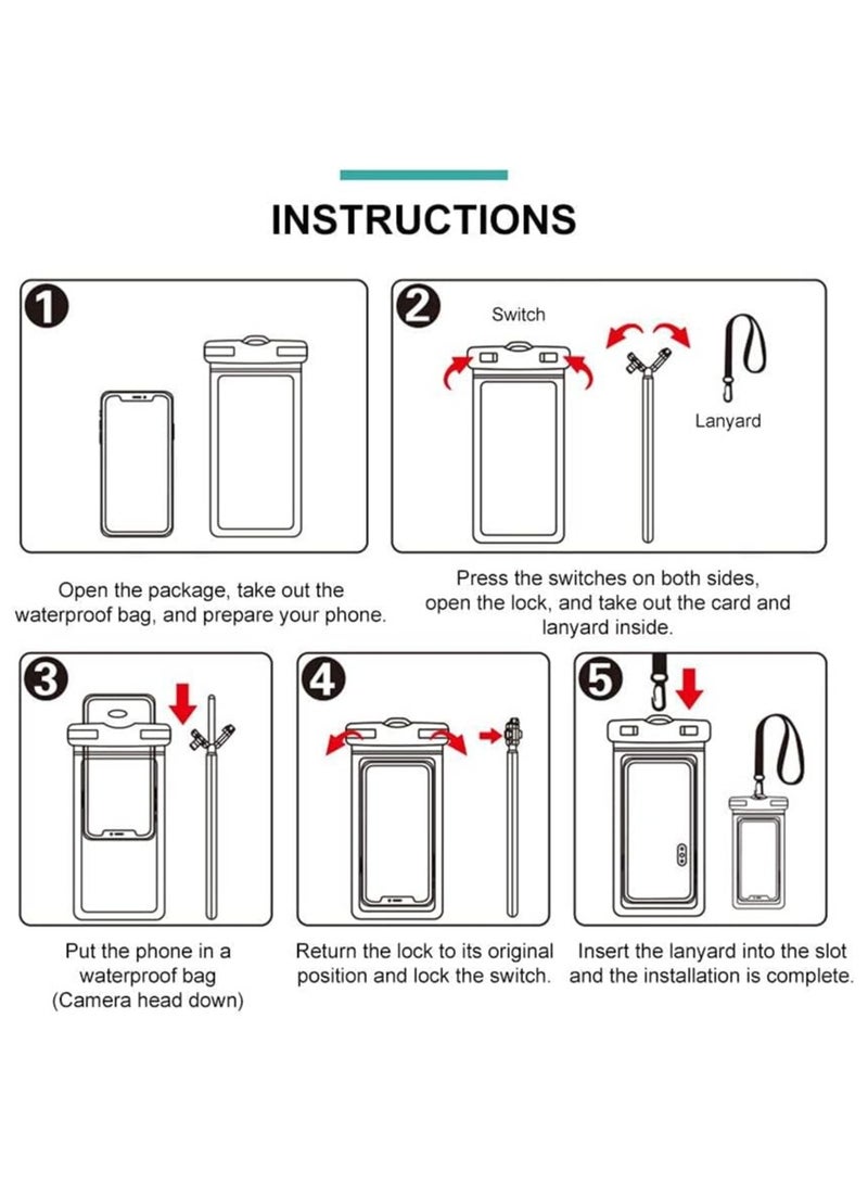 Generic TPU double airbag floating neck touch screen cell phone waterproof bag sealed rafting diving spa swimming equipment - Image 5