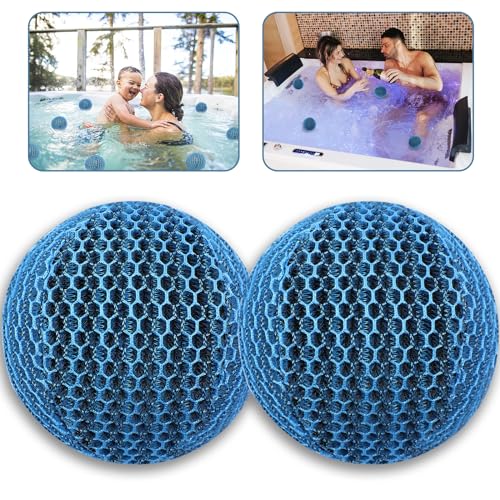 JULMELON JULMELON Hot Tub Scum Absorber, 2 Pack Spa & Pool Scum Eliminating Balls Reusable Hot Tub Oil Absorbing Sponge Washable  - Image 1