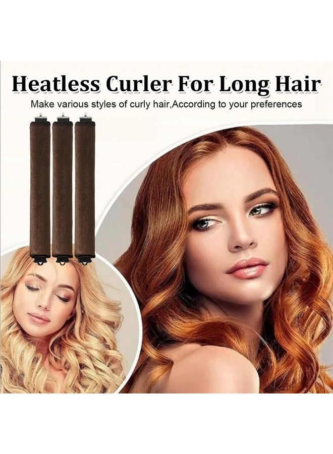 ماي كرييت ® مكواة تجعيد الشعر بدون حرارة، قضيب تجعيد مرن بخطاف، بكرات ساتان لجميع أنواع الشعر، تجعيدات بدون حرارة للنوم لقضبان التجعيد، تجعيدات بدون حرارة لتصفيف الشعر، بني - Image 3