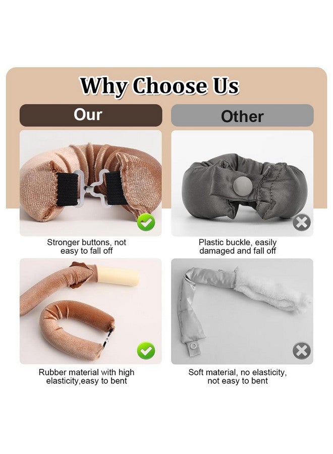 ماي كرييت ® مكواة تجعيد الشعر بدون حرارة، قضيب تجعيد مرن بخطاف، بكرات ساتان لجميع أنواع الشعر، تجعيدات بدون حرارة للنوم لقضبان التجعيد، تجعيدات بدون حرارة لتصفيف الشعر، بني - Image 2