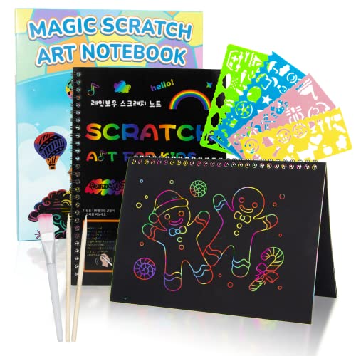 Smasiagon Scratch Paper ArtCrafts Kits for Kids 2 Pack Scratch Off Notebooks Magic DIY Art Supplies Toys for 312 Years Old Girls Boys Gifts for Birthday Halloween Christmas Party Favors Games - Image 1