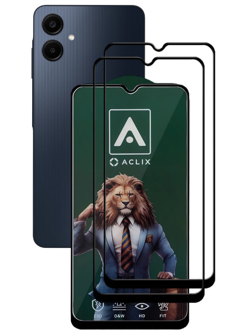 ACLIX 2 Pieces Antistatic ESD Dustproof Premium Quality High Definition Tempered Glass Screen Protector Designed For Samsung Galaxy A06 - Image 1