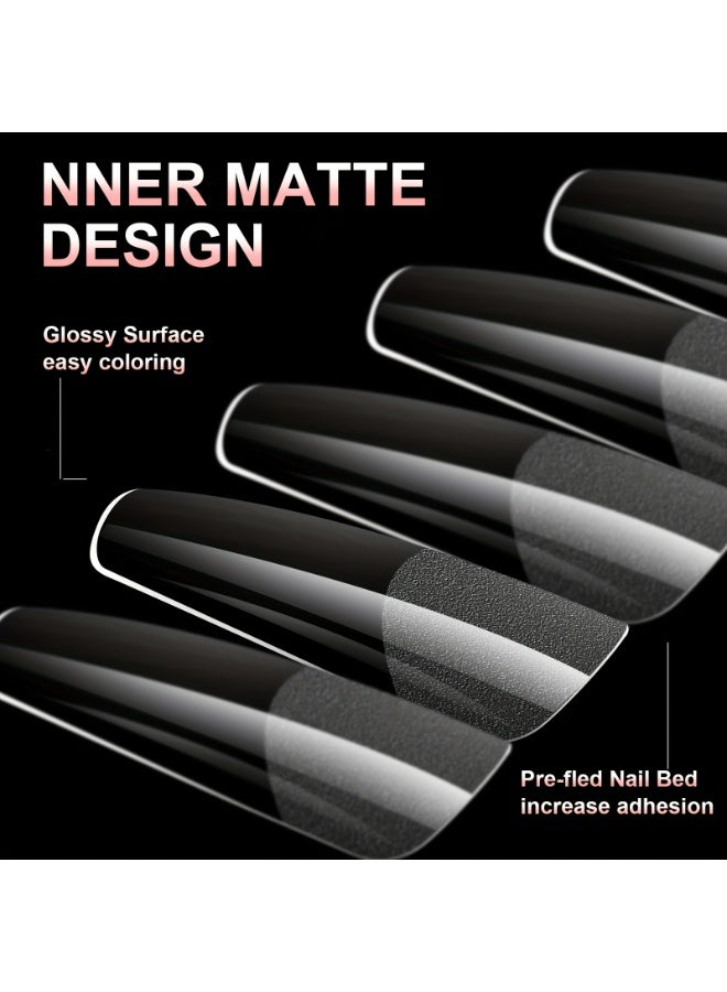 Chabeia 100pcs New Style Nail Tips, Free Engraving ,Boxed, Armor Sheets Extend Full and Half Use Stick-on Nails - Image 4