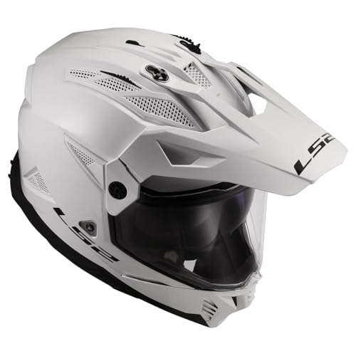 LS2 Helmets Blaze II Adventure Motorcycle Helmet W/SunShield (Gloss White - Large) - Image 3