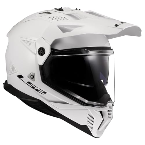 LS2 Helmets Blaze II Adventure Motorcycle Helmet W/SunShield (Gloss White - Large) - Image 5