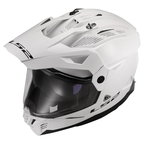 LS2 Helmets Blaze II Adventure Motorcycle Helmet W/SunShield (Gloss White - Large) - Image 2