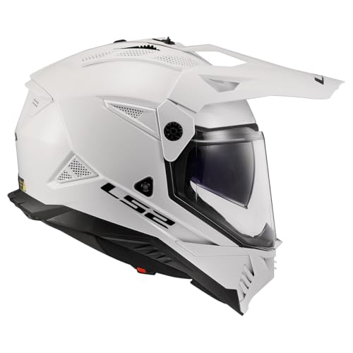 LS2 Helmets Blaze II Adventure Motorcycle Helmet W/SunShield (Gloss White - Large) - Image 4