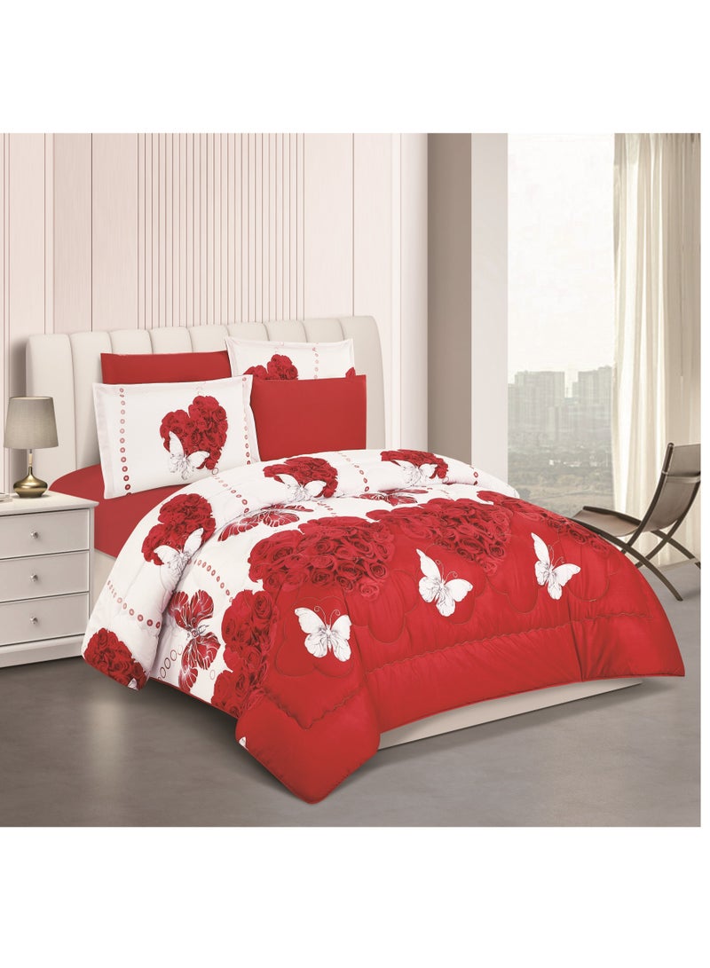 Stargold Super Soft Printed Comforter, 6pcs Set, Microfiber High-Quality Fabric, Stylish and Premium Design, Durable, Ideal For Home Bedroom 240X220CM - Image 1