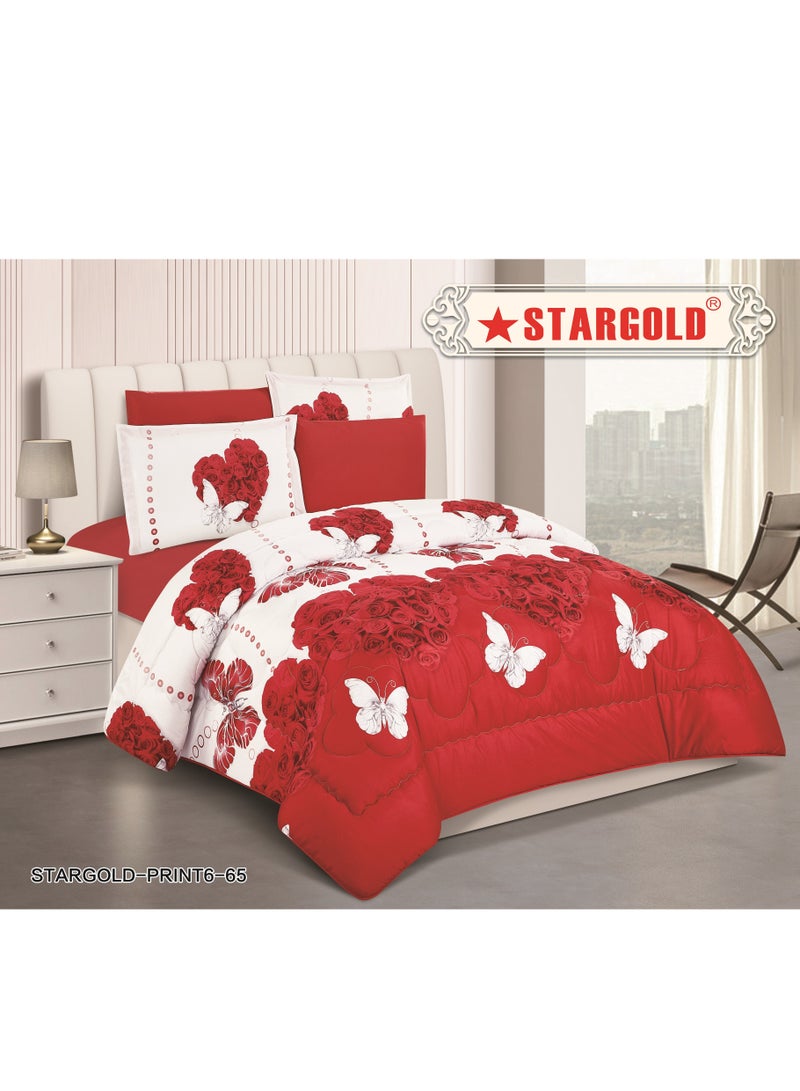 Stargold Super Soft Printed Comforter, 6pcs Set, Microfiber High-Quality Fabric, Stylish and Premium Design, Durable, Ideal For Home Bedroom 240X220CM - Image 2