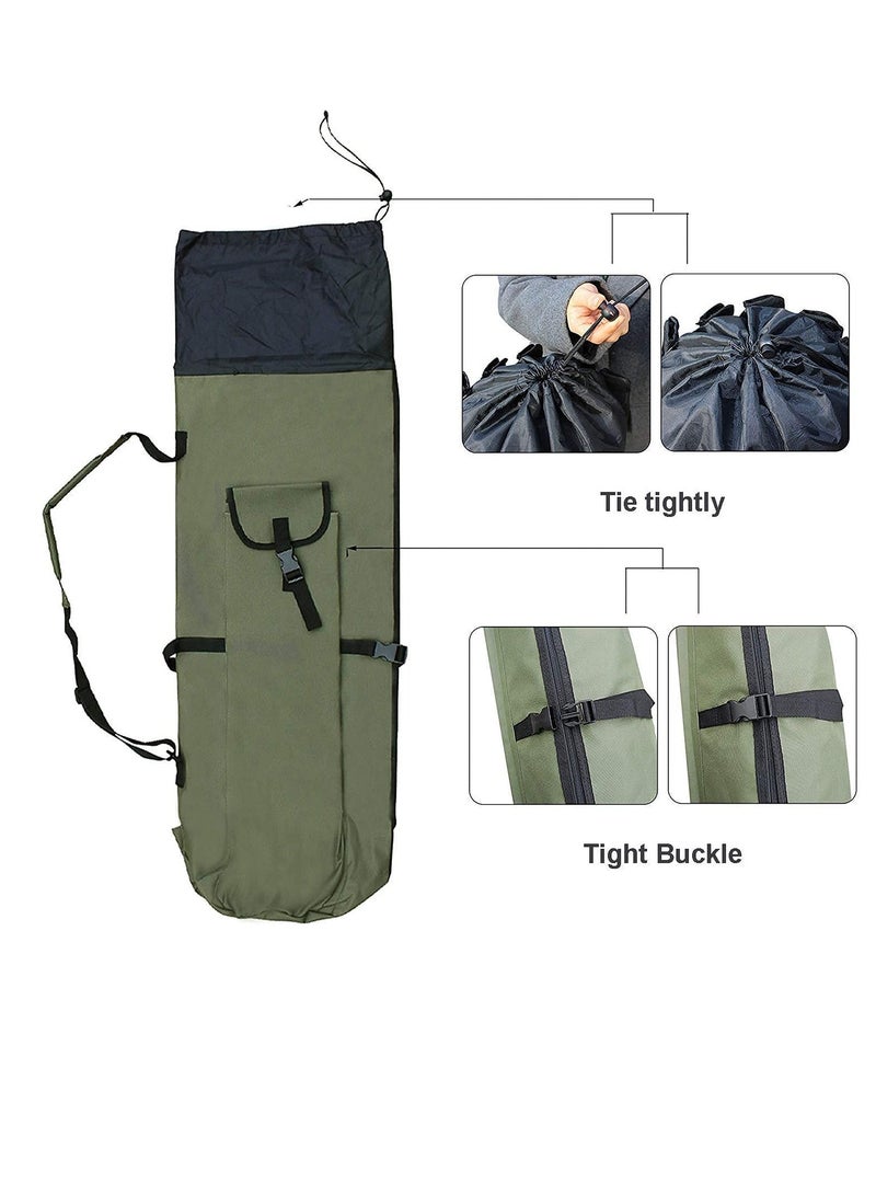 Generic Waterproof Durable Canvas Fishing Rod & Reel Organizer Bag, Travel Carry Case for 5 Poles & Tackle, Lightweight & Portable - Image 3