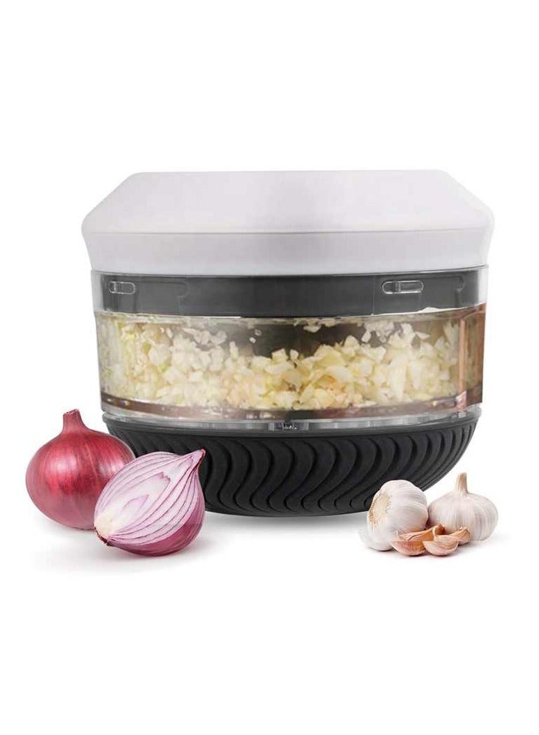 2-in-1 Manual & Handheld Garlic Crusher – Mini Food Chopper & Stirrer with Easy-Clean Design, Multifunctional Plastic Garlic Masher for Home Use  - Image 1